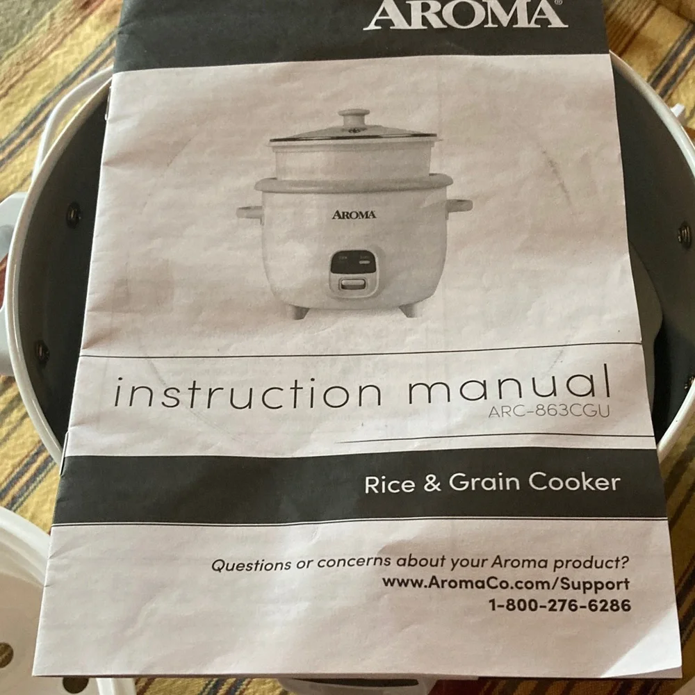 Aroma rice and grain cooker, steamer 7 pieces off white ARC- 863CGU 3 cup